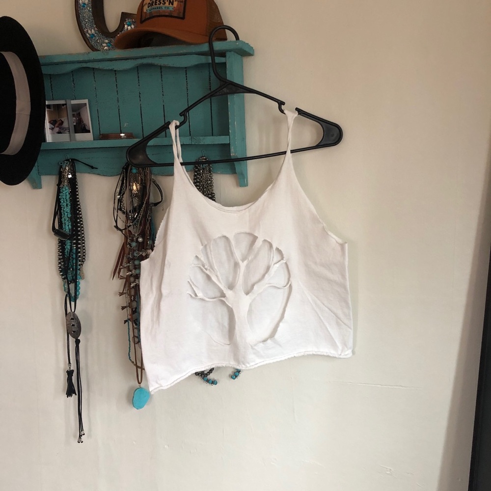 Tank top with cut out tree